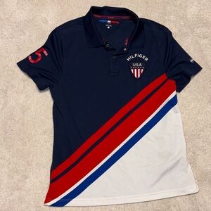 Tommy Hilfiger Navy Polo with Red Accents